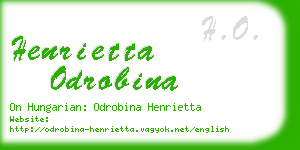 henrietta odrobina business card